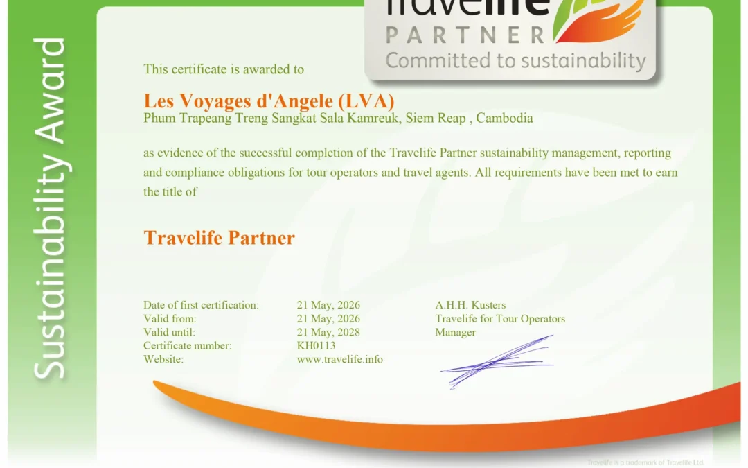 Les Voyages d’Angele (LVA) achieves Travelife Partner level